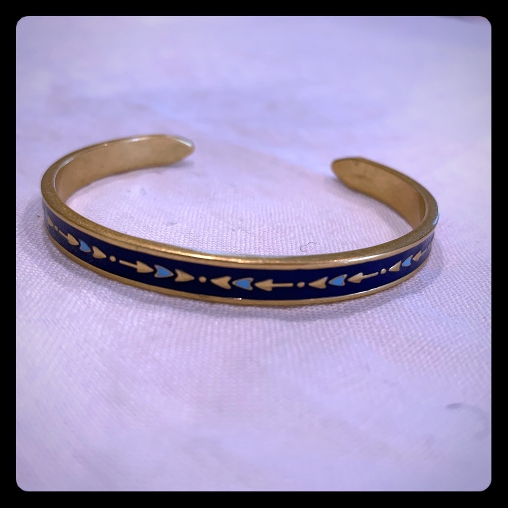 Stella and Dot Blue and Gold Cuff Bracelet
